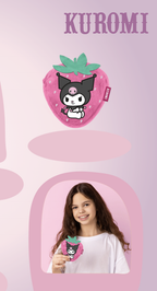 KUROMI - Jordgubbe - Fuskpälsmyntbörs '12x11x2cm' Karactermania