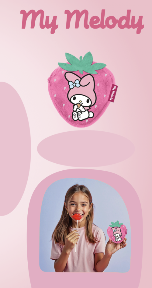 MY MELODY - Jordgubbe - Pälsmyntbörs '12x11x2cm' Karactermania