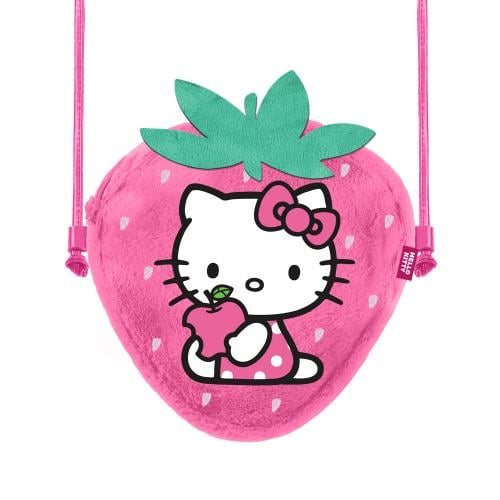 HELLO KITTY - Jordgubbe - Mini Fusk Päls Axelremsväska '20x15x6cm' Karactermania
