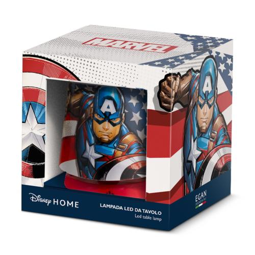 CAPTAIN AMERICA - Uppladdningsbar Bord LED Lampa - 11cm Egan