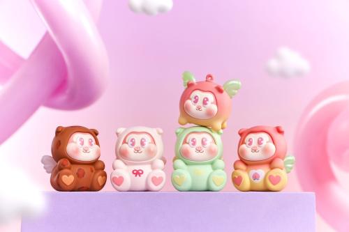 SLLO - Flygande Gris - Display med 24 Mini Figurer 5cm - Mysteriebok Art Toys