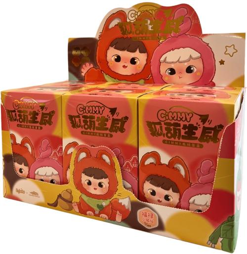 CIMMY - Hulu & Fox - Display med 6 gosedjur 16 cm - Mysteriebok Art Toys