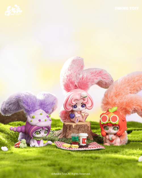 KOPP RABBAR - Frukt Mjölk - Display med 6 gosedjur 17cm - Mysterielåda