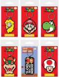 SUPER MARIO - Set med 12 Gumminyckelringar - 6 Assorteringar Pyramid