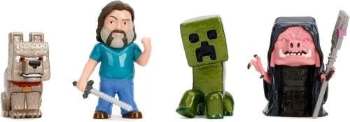MINECRAFT FILM - Utställning av 2,5" Figurer - 4 Modeller - 12st - Våg 5 Jada Toys