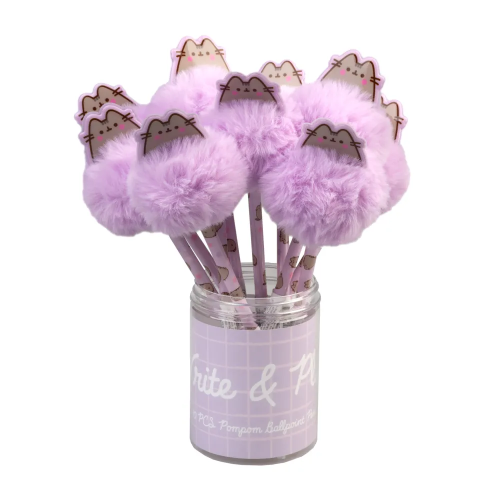 PUSHEEN - Box med 10 Pompom Pennor Grupo Erik