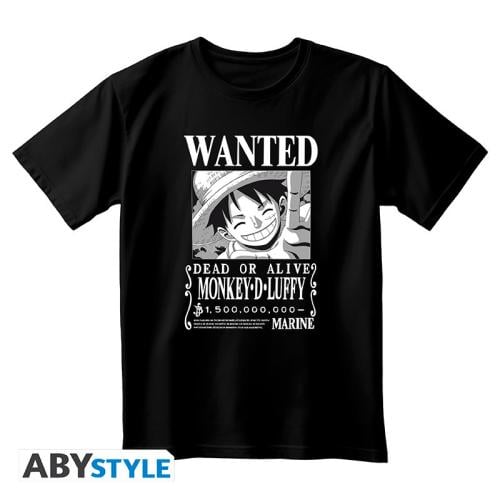 ONE PIECE - T-Shirt Wanted Luffy Unisex Svart (S) ABYstyle