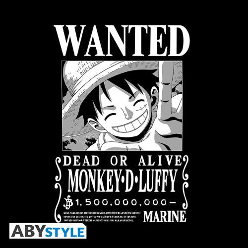 ONE PIECE - T-shirt Wanted Luffy Unisex Svart (M) ABYstyle