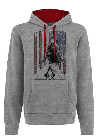 ASSASSIN'S CREED 3 - Sweatshirt - Flag and Connor Grey (S) Difuzed