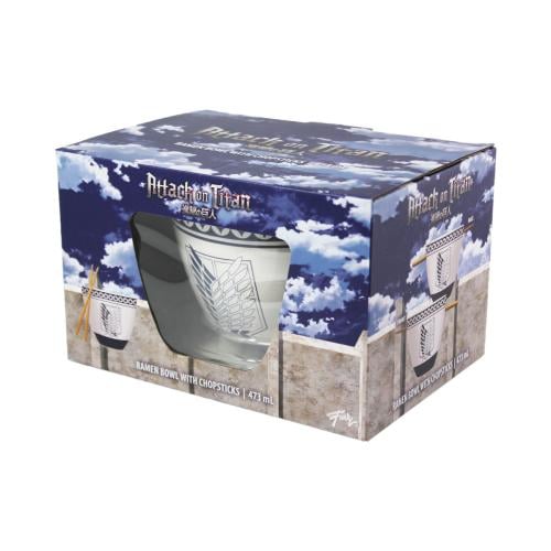 ATTACK ON TITAN - Ramen Bowl med ätpinnar 470ml - Emblem Just Funky