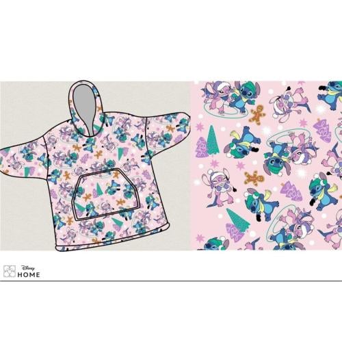 LILO & STITCH - Stitch Angel -Sweat Poncho Coral Fleece -Barnstorlek AyMax