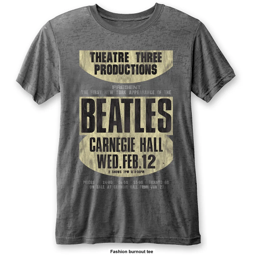 THE BEATLES - T-Shirt BurnOut Col - Carnegie Hall - Men (S) Rockoff