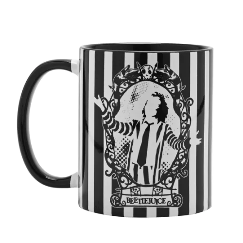 BEETLEJUICE -Svart och Vit -Spöket med Det Mesta - Inner Färgad Mug 10Oz Widdop