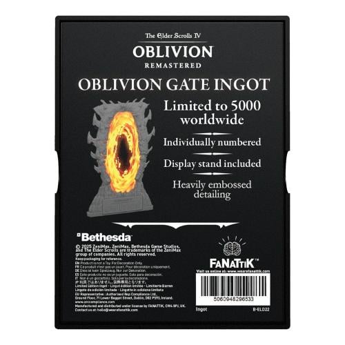 THE ELDER SCROLLS OBLIVION - Oblivion Gates - Limited Edition Ingot Fanattik