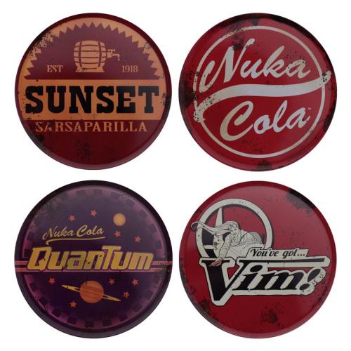 FALLOUT - 4 Embossed Metal Coasters Fanattik