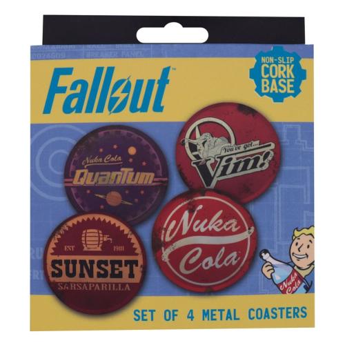 FALLOUT - 4 Embossed Metal Coasters Fanattik