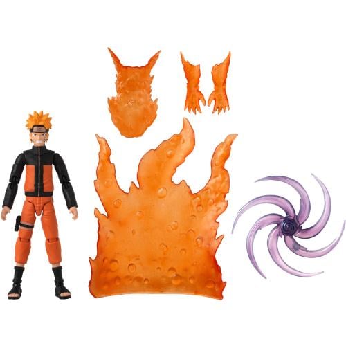 NARUTO - Naruto med transf. effekt - Figur Anime Heroes Beyond 17cm Bandai Red
