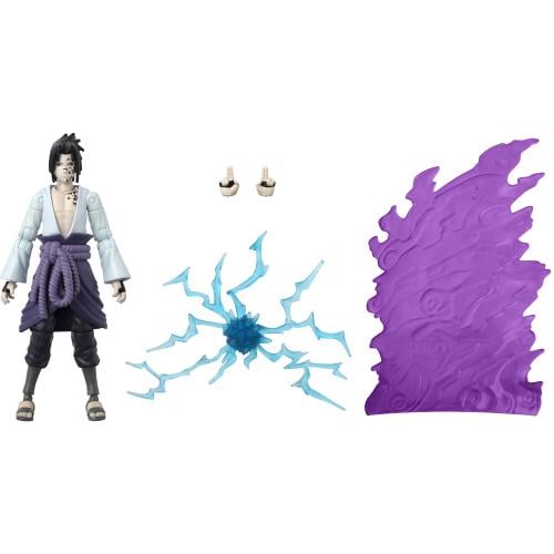 NARUTO - Sasuke med transf. effekt - Figur Anime Heroes Beyond 17cm Bandai Red