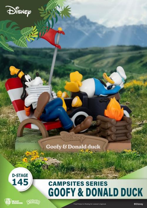 DISNEY - Goofy & Donald Duck - Diorama D-Stage Campsite Series 10cm Beast Kingdom