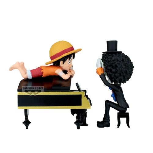 ONE PIECE - Luffy & Brook - Figur WCF Log Stories 8cm Banpresto