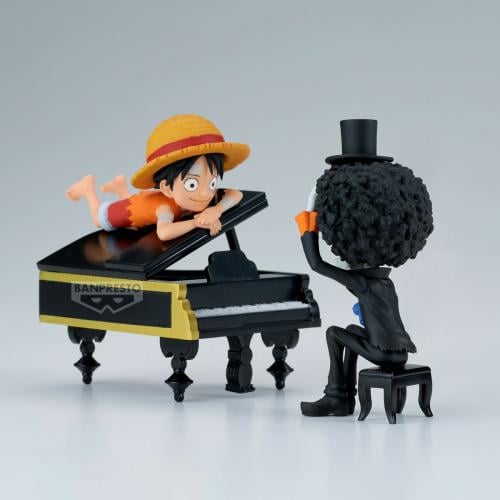 ONE PIECE - Luffy & Brook - Figur WCF Log Stories 8cm Banpresto