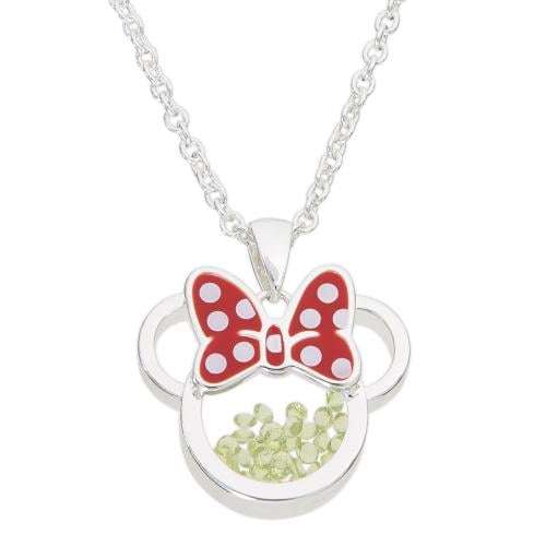 MINNIE - Birthstone Floating Stone Necklace in Silver Plated - August Peershardy