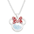 MINNIE - Birthstone Floating Stone Necklace in Silver Plated - March Peershardy