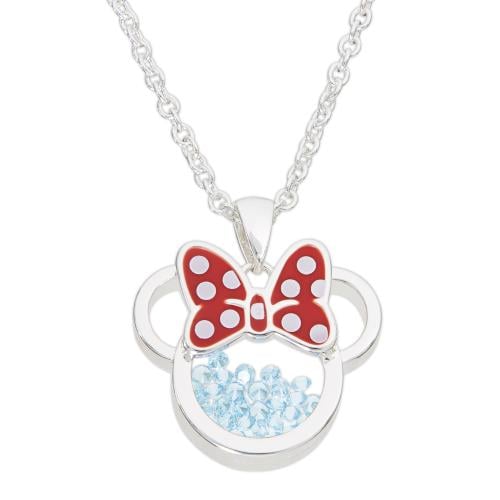 MINNIE - Birthstone Floating Stone Necklace in Silver Plated - March Peershardy