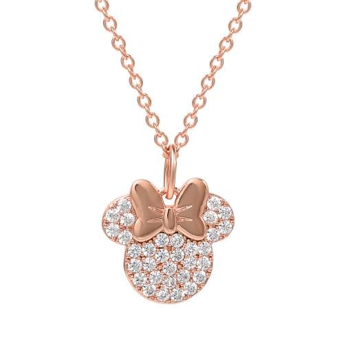 MINNIE - Rose Gold - Halsband i Silver Messing Belagt Peershardy