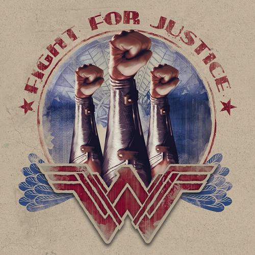 WONDER WOMAN - Canvas 40X40 '18mm' - Fight For Justice Pyramid