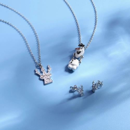 FROZEN 2 - Barnens Olaf & Sven Halsband i Vitguldplätering Couture Kingdom