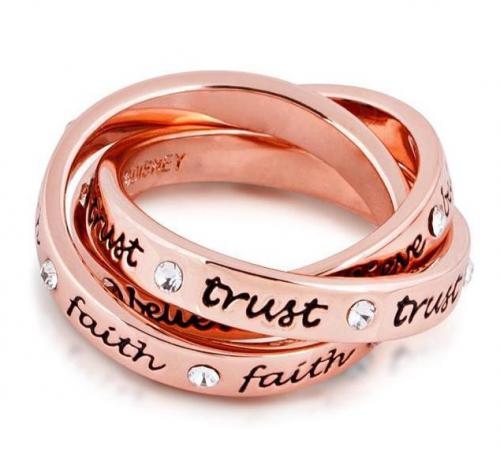 DISNEY TINKER BELL - Interlocking Ring 'Rose Gold Plated' (Size 8) Couture Kingdom