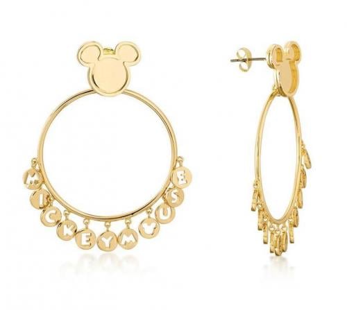 DISNEY MICKEY MOUSE - Örhängen med Ord 'Guldpläterade' Couture Kingdom