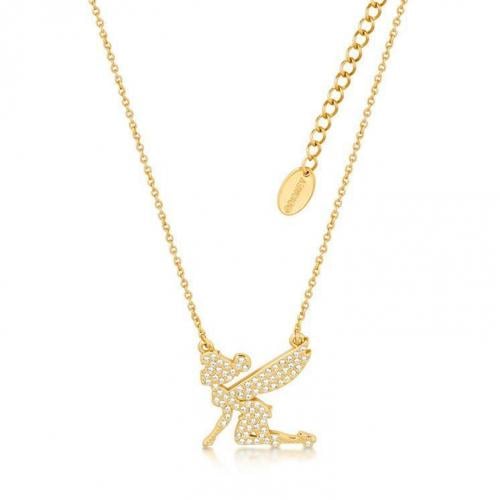 Disney Tinker Bell - Silhouette Crystal Necklace 'Gold Plated' Couture Kingdom