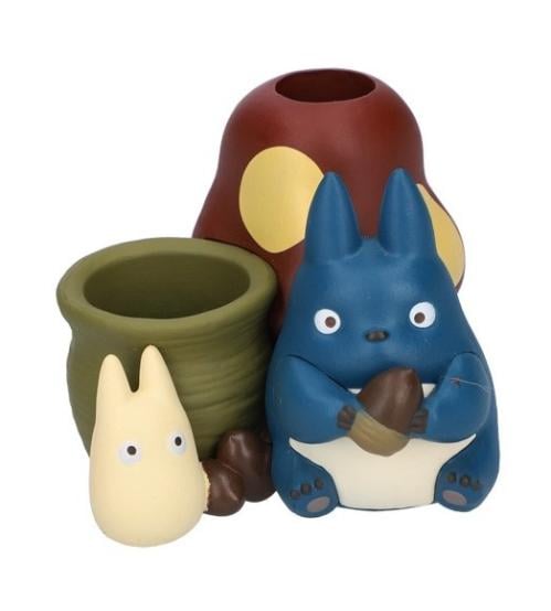MY NEIGHBOR TOTORO - Blå & Vit Totoro - Figur Penna Pot 4.5cm Benelic