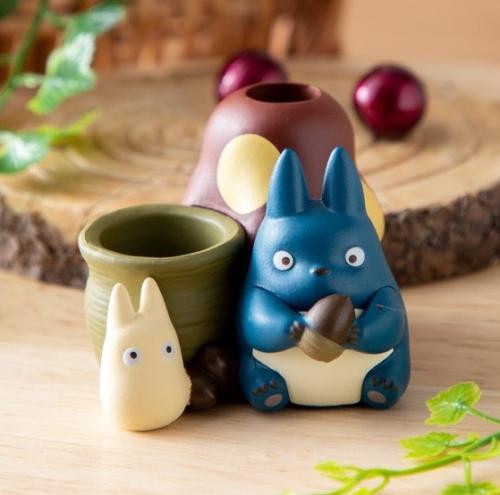 MY NEIGHBOR TOTORO - Blå & Vit Totoro - Figur Penna Pot 4.5cm Benelic