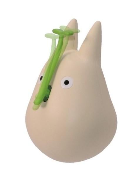 MY NEIGHBOR TOTORO - Vit Totoro med blad - Figur Culbuto 4.9 cm Benelic