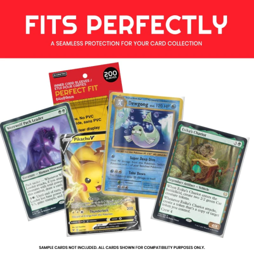 EVORETRO - Sleeves Perfect Fit för Pokémon / Lorcana / MTG-kort Evoretro
