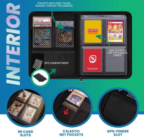 EVORETRO - Sköld + Kompakt 96 Topload Kort Mapp Svart Evoretro