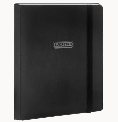 EVORETRO - Regular Card Binder 9 pocket för 360 kort med elastiskt band Svart Evoretro