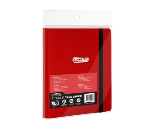 EVORETRO - Regular Card Binder 9 pocket för 360 kort med elastisk Röd Evoretro