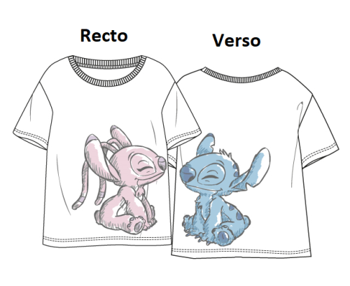 LILO & STITCH - Stitch & Angel - Unisex T-shirt Vit (XL) Runns