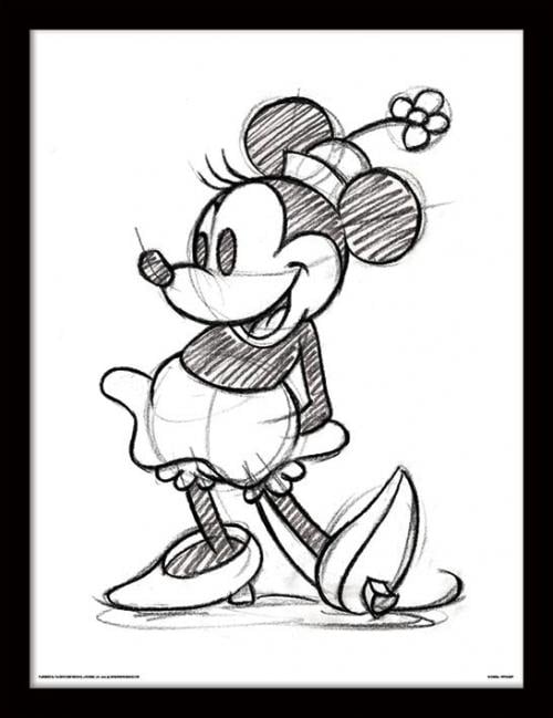 DISNEY - Inramad 30X40 Print - Minnie Mouse Sketched Single Pyramid