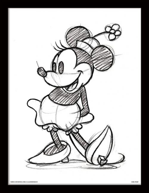 DISNEY - Inramad 30X40 Print - Minnie Mouse Sketched Single Pyramid