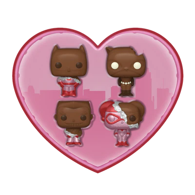 DC - Pocket Pop Nyckelrings 4 Pack- Valentine (Chocolate Look) Funko
