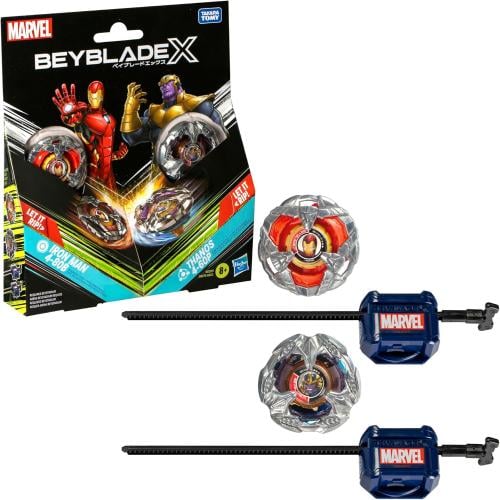 BEYBLADE X - Marvel Iron Man 4-80B & Thanos 4-60P Dubbelpaket Hasbro