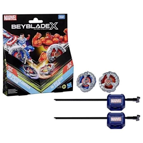 BEYBLADE X - Captain America 4-70GB & Red Hulk 1-80R Hasbro