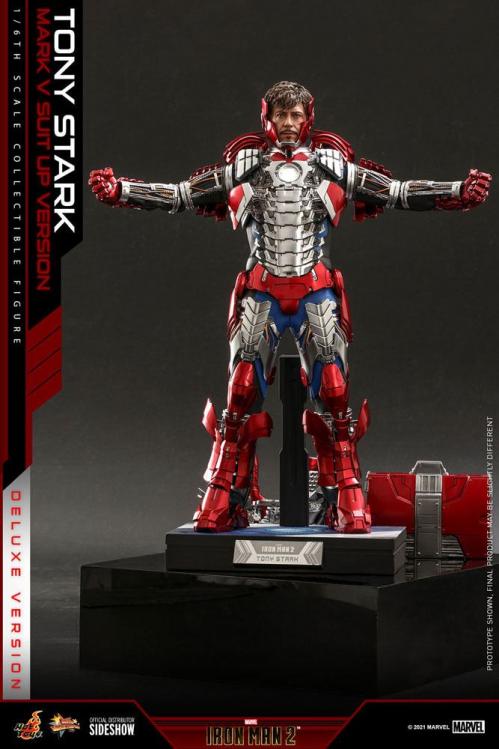 MARVEL - Tony Stark (Mark V Suit Up) Deluxe Actionfigur 31cm Hot Toys