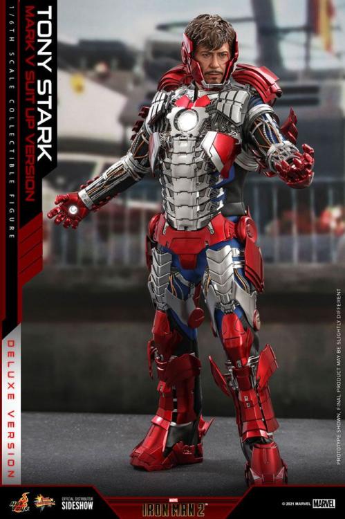 MARVEL - Tony Stark (Mark V Suit Up) Deluxe Actionfigur 31cm Hot Toys