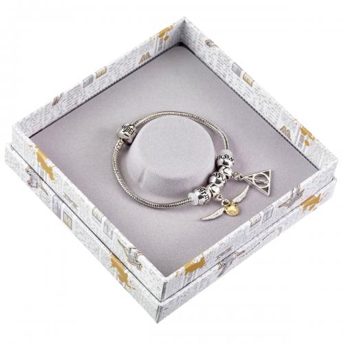 HARRY POTTER - Armband + 2 Charm + 3 Beads - Silver Plated Carat